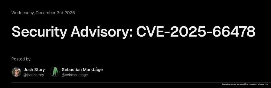 Next.js 官方安全公告：CVE-2025-66478（RSC 协议严重漏洞）问题修复-封面
