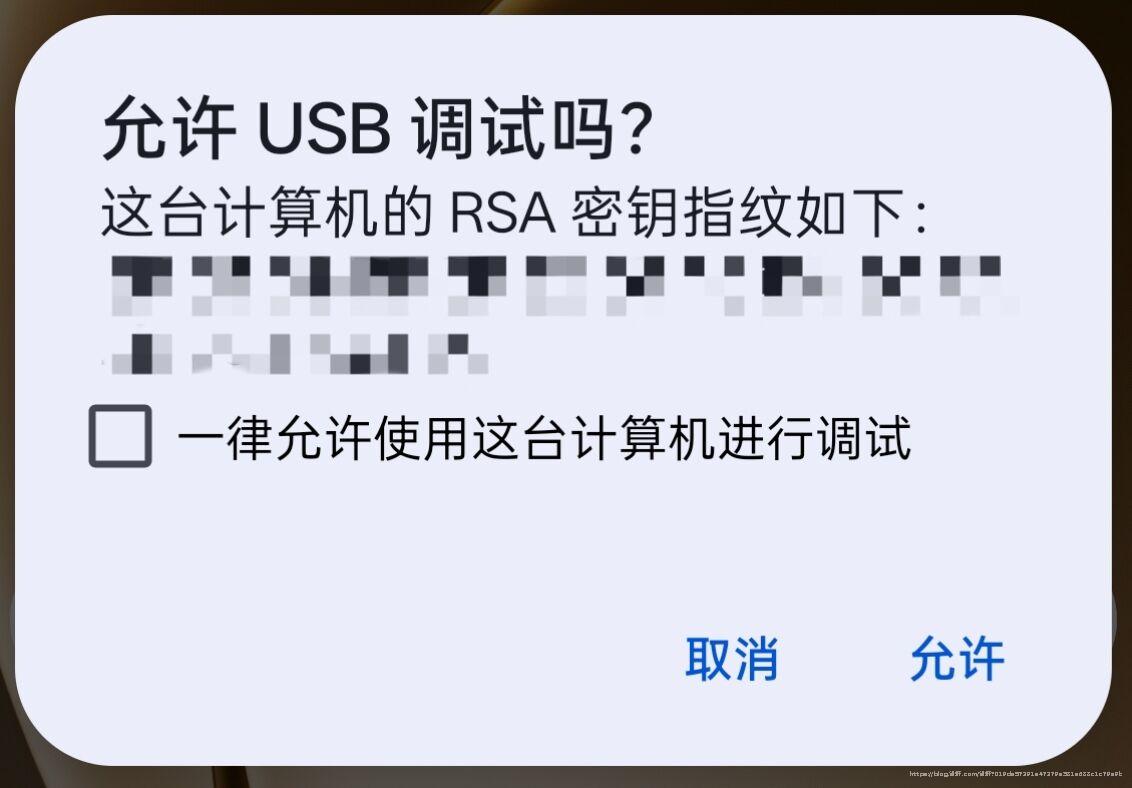 允许 USB 调试